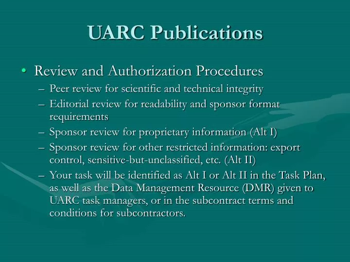 uarc publications