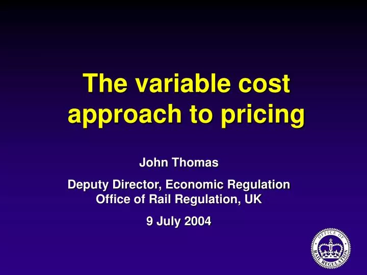 the variable cost approach to pricing