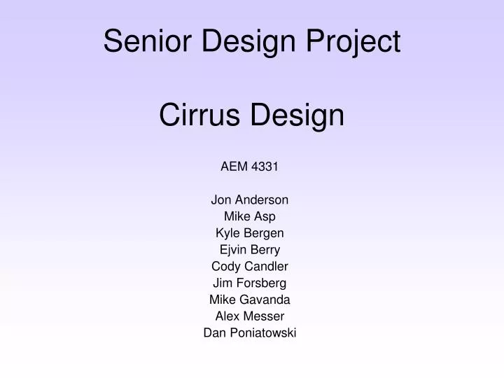 senior design project cirrus design