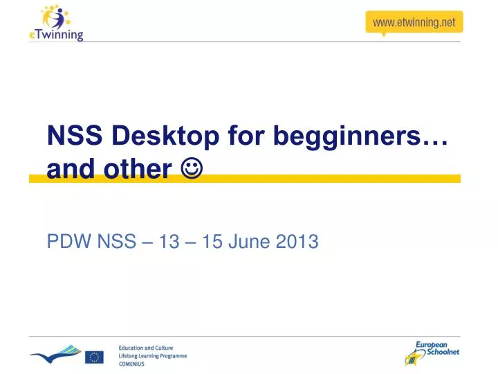 nss desktop for begginners and other