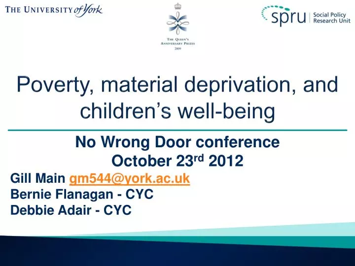 poverty material deprivation and children s well being