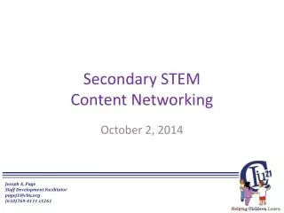 Secondary STEM Content Networking