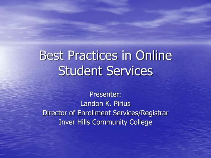 best practices in online student services