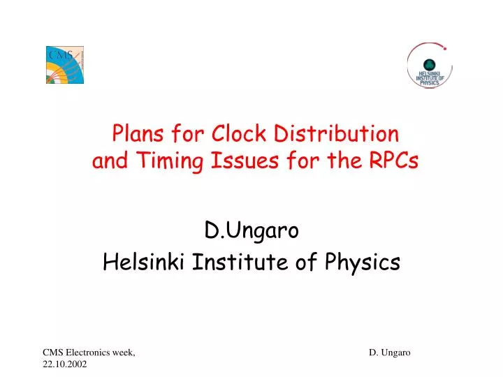 plans for clock distribution and timing issues for the rpcs