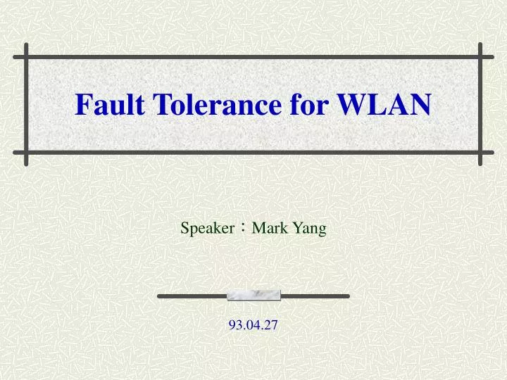 fault tolerance for wlan