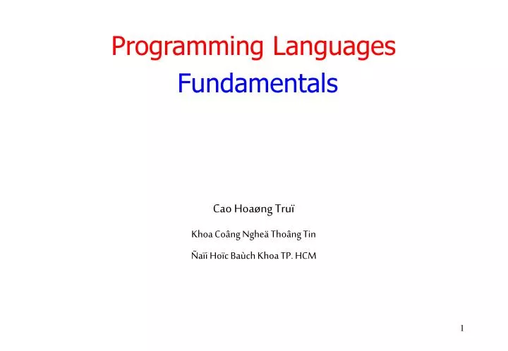 programming languages fundamentals