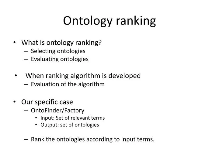 ontology ranking