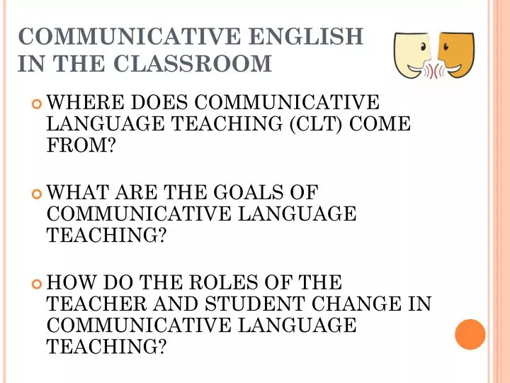 communicative english in the classroom
