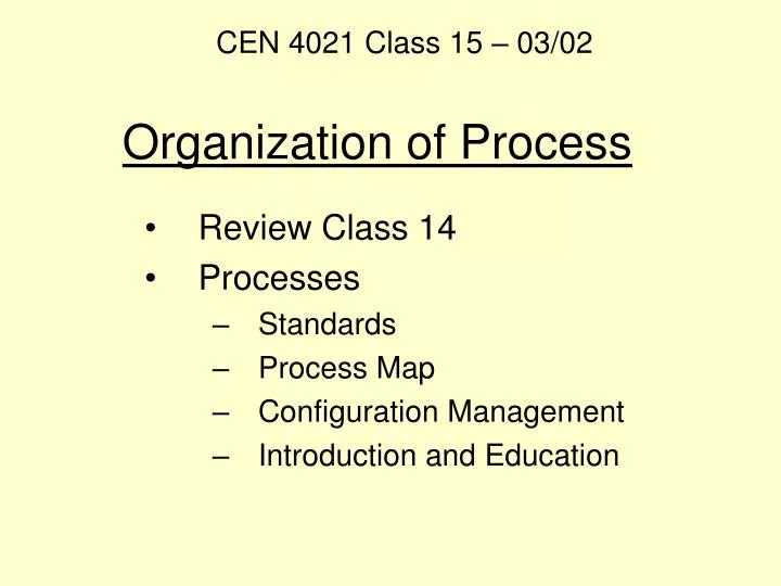 organization of process