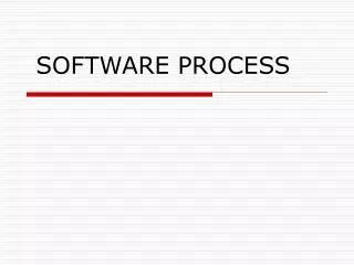 SOFTWARE PROCESS