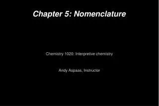 chapter 5 nomenclature