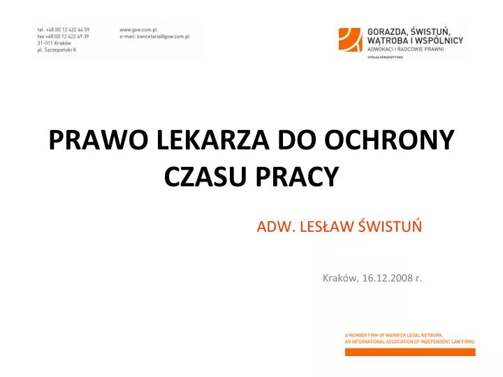 prawo lekarza do ochrony czasu pracy