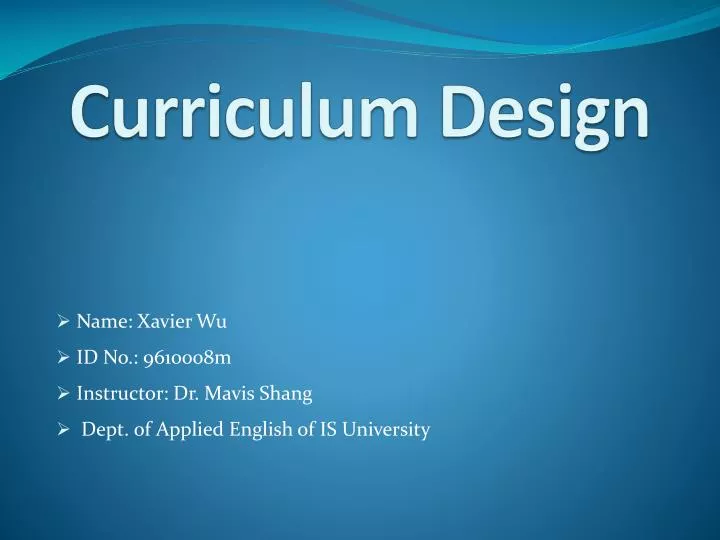 curriculum design