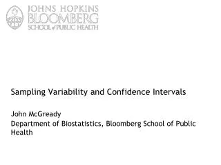 Sampling Variability and Confidence Intervals