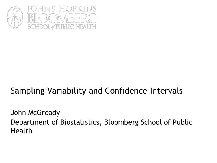 sampling variability and confidence intervals