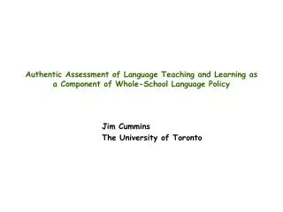 Jim Cummins 		The University of Toronto