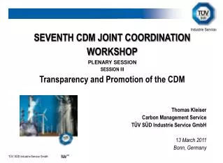 SEVENTH CDM JOINT COORDINATION WORKSHOP