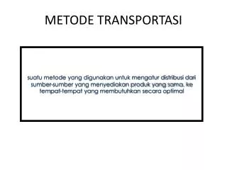 metode transportasi