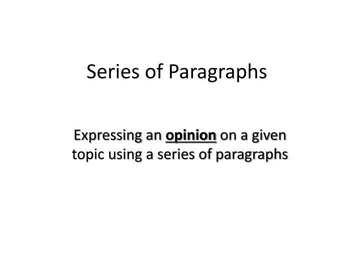 series of paragraphs