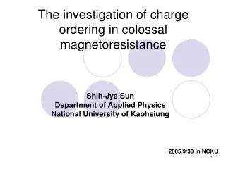 The investigation of charge ordering in colossal magnetoresistance