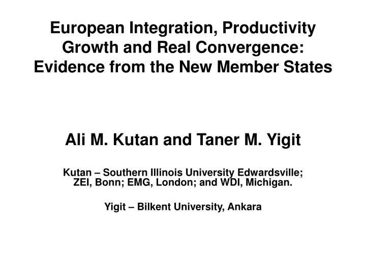 european integration productivity growth and real convergence evidence from the new member states