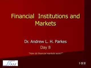 financial institutions and markets