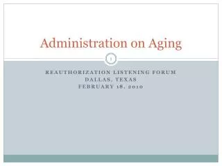Administration on Aging