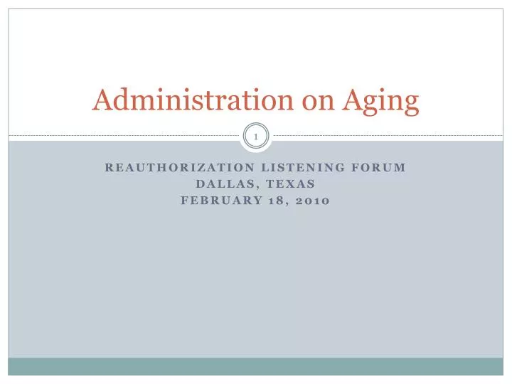 administration on aging