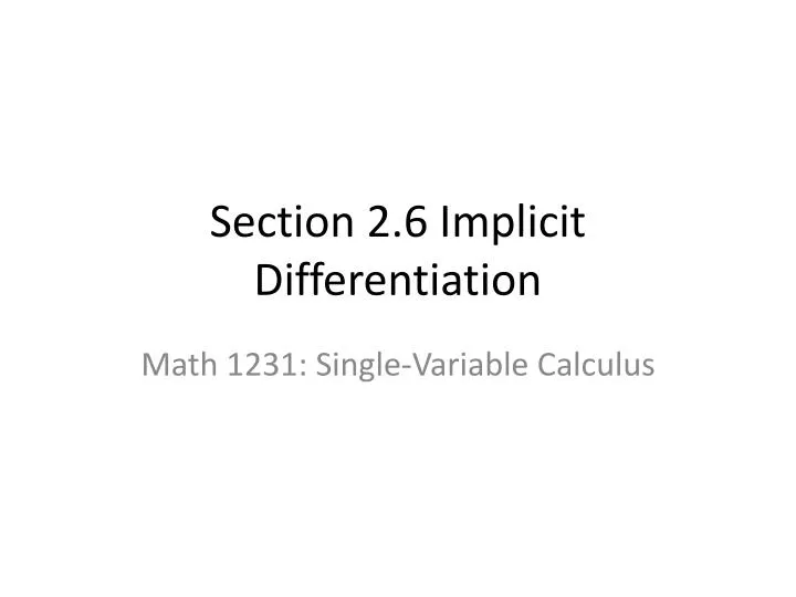 section 2 6 implicit differentiation