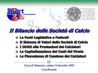 il bilancio delle societ di calcio