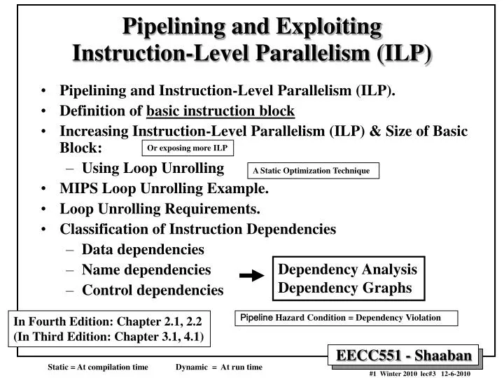 pipelining and exploiting instruction level parallelism ilp