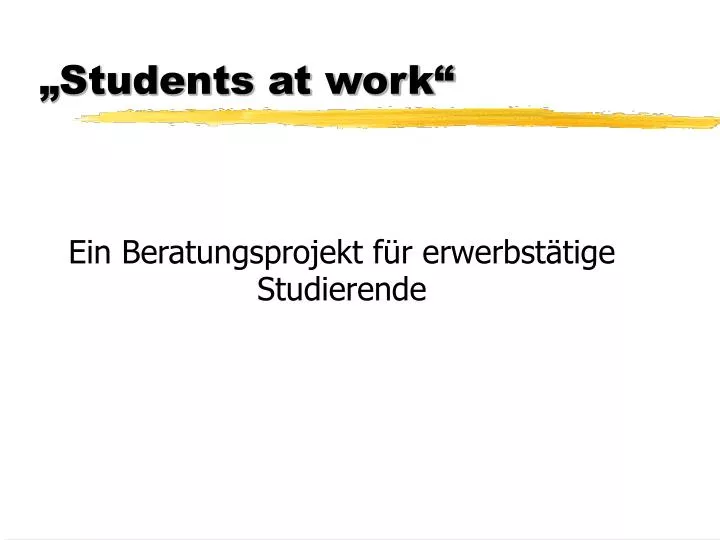 students at work