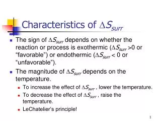 Characteristics of ? S surr