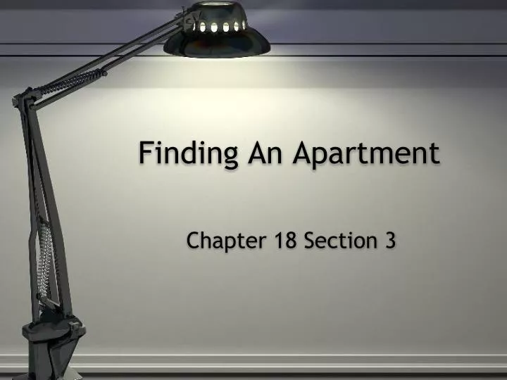 finding an apartment