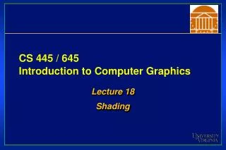 CS 445 / 645 Introduction to Computer Graphics