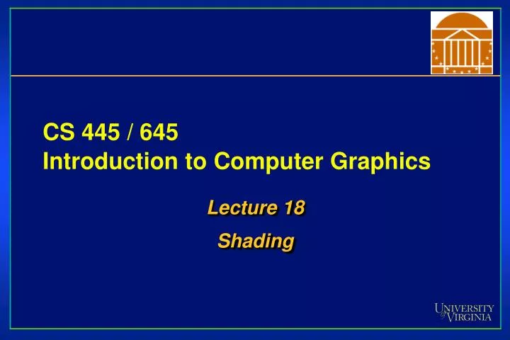 cs 445 645 introduction to computer graphics