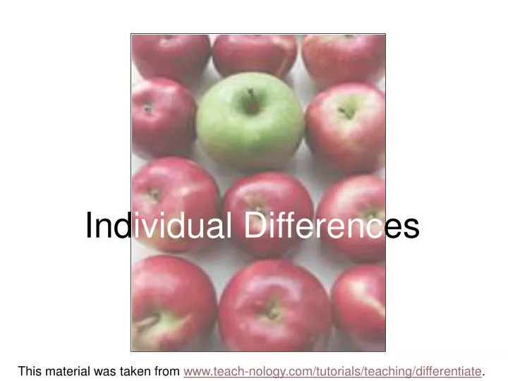 ind ividual differenc es