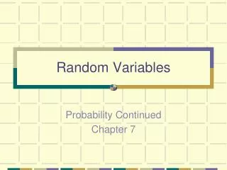 Random Variables