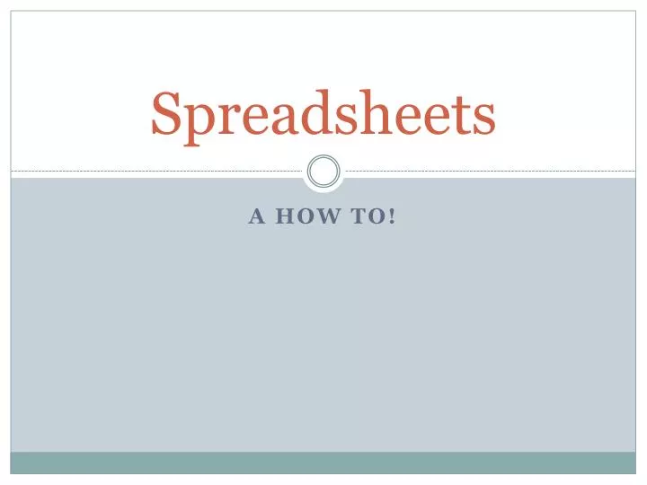 spreadsheets