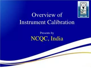 Overview of Instrument Calibration