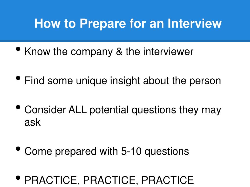 PPT - How to Prepare for an Interview PowerPoint Presentation, free ...