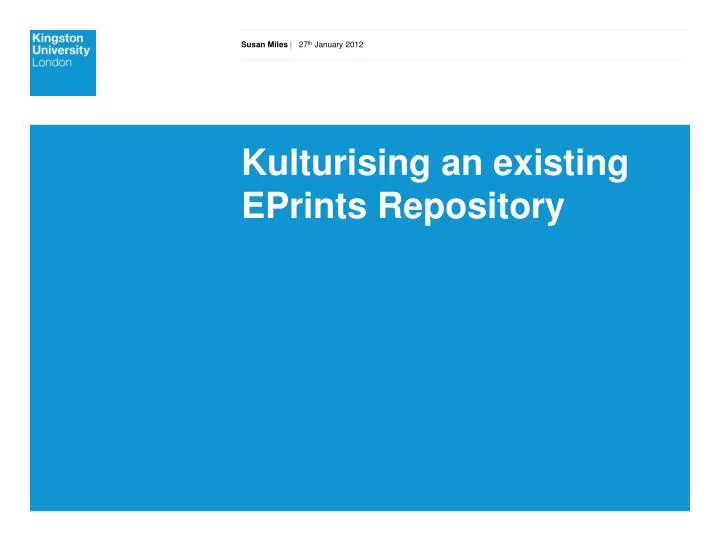 kulturising an existing eprints repository