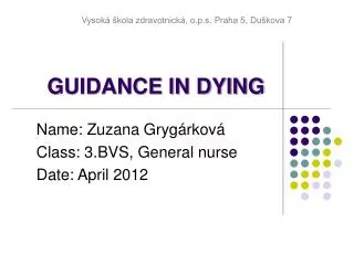 GUIDANCE IN DYING