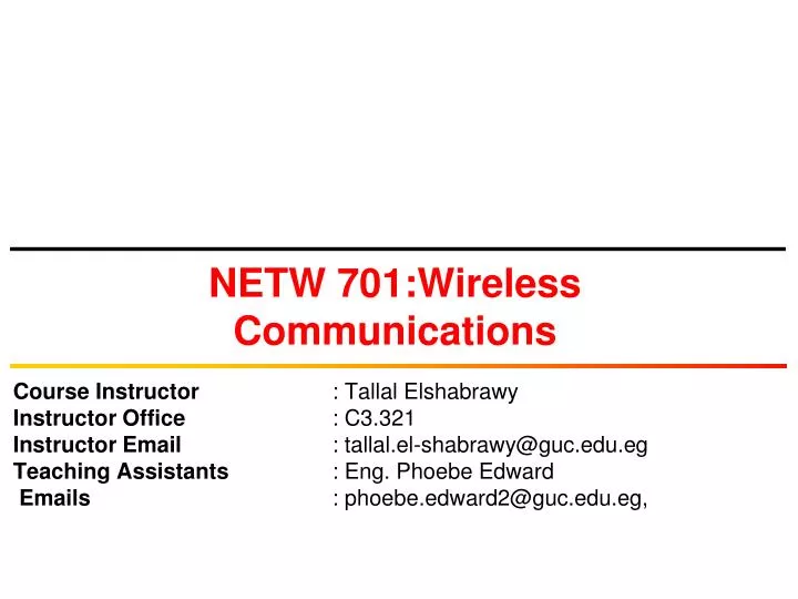 netw 701 wireless communications