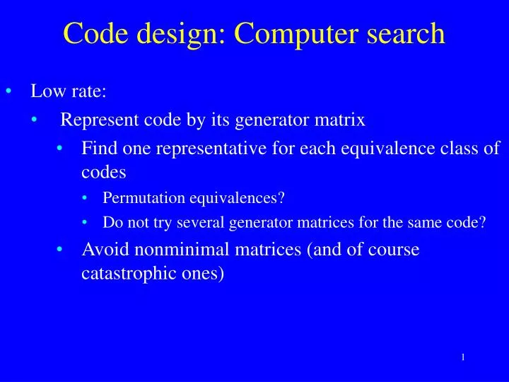 code design computer search