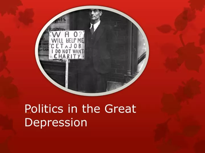 politics in the great depression