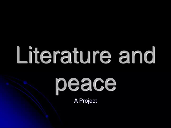 literature and peace