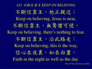 435 keep on believing