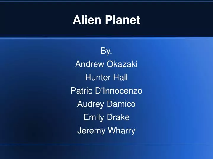alien planet