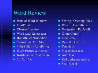 Word Review